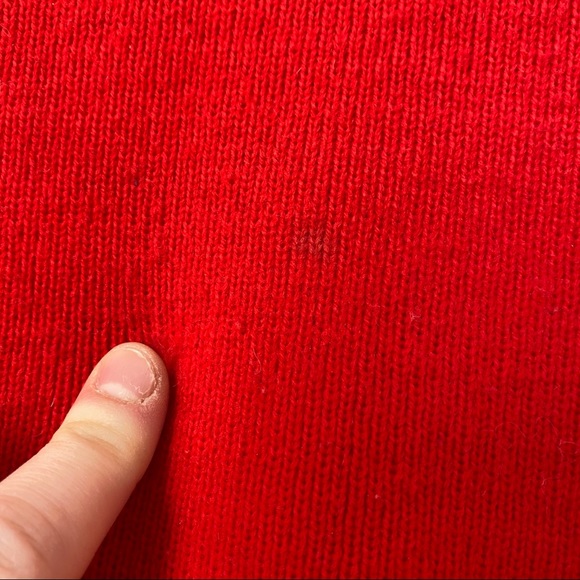 Vtg 80s Quilted Crew Neck Sweater Red White Blue M - Picture 12 of 12